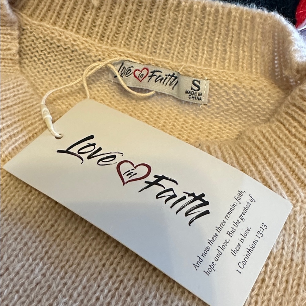 NWT Pray on It Cozy Embellished Sweater Size Small - Picture 5 of 6